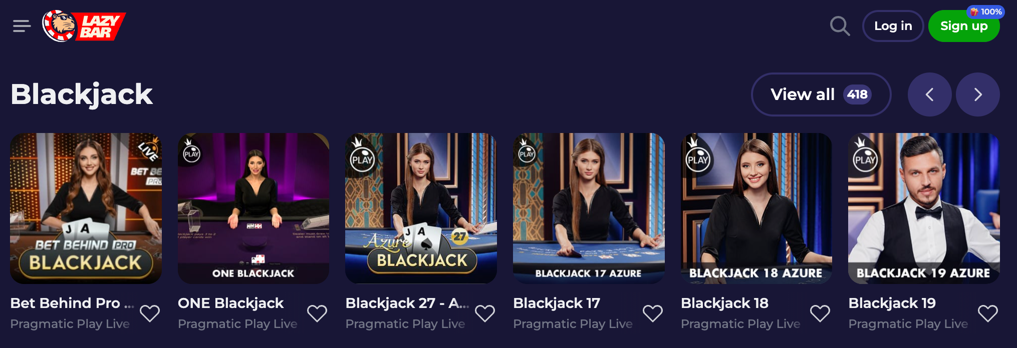 Blackjack lazy bar сasino